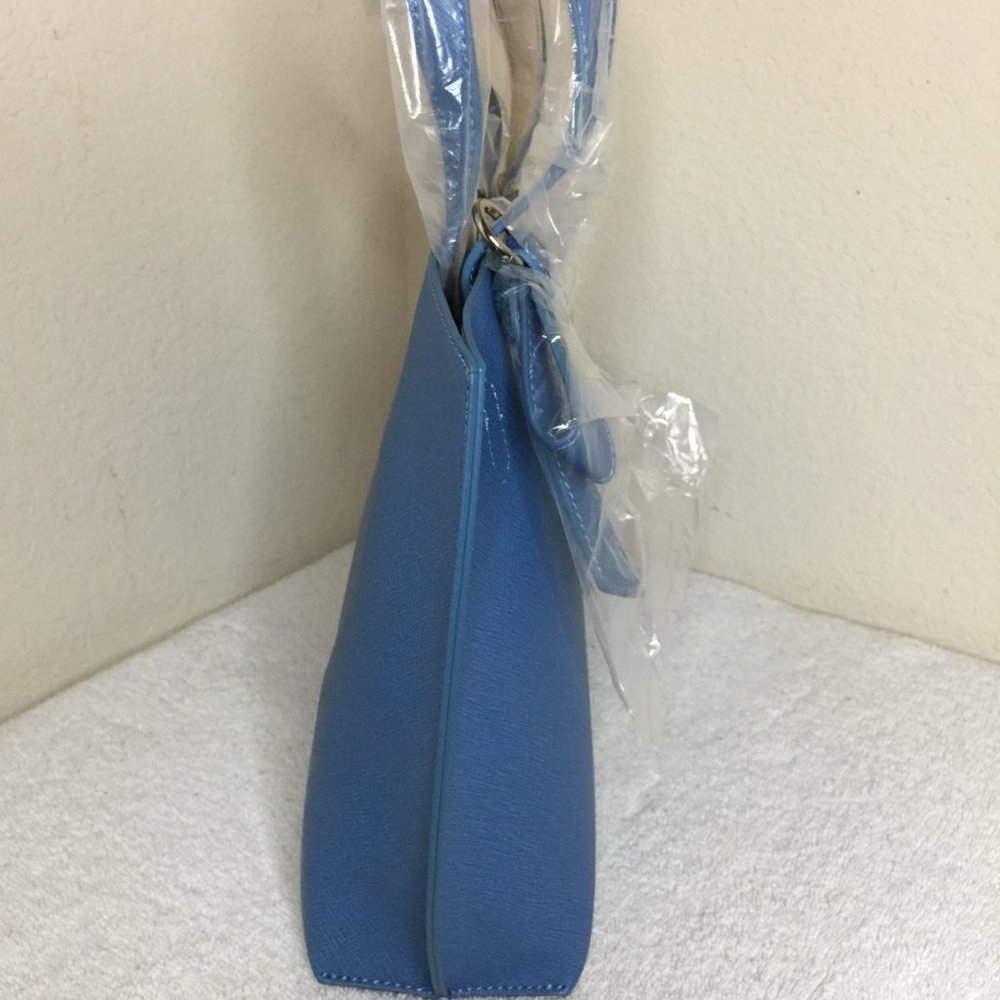 Suzy Levian BabyBlue Mini Tote Bag with Bow and butterfly - Picture 3 of 8